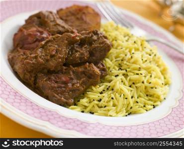 Meat Vindaloo with Pilau Rice