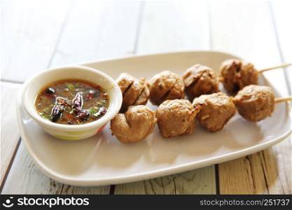 meatball with thai spicy sauce