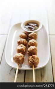 meatball with thai spicy sauce