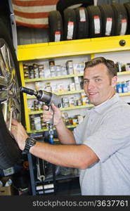 Mechanic Changing a Tire