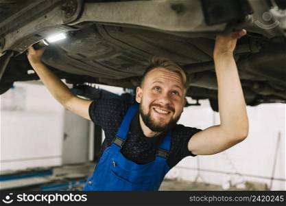mechanic enjoying work