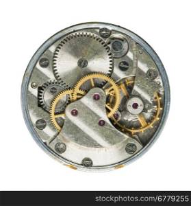 Mechanical clockwork close up