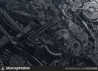 mechanical gray dark abstract background generative ai.