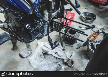 Mechanical repairs engine motorcycle