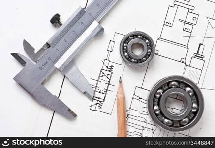 mechanical scheme and calipers with bearing