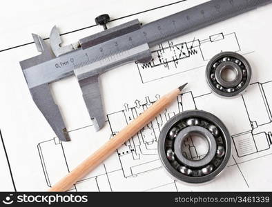 mechanical scheme and calipers with bearing