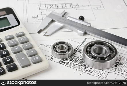 mechanical scheme and calipers with bearing