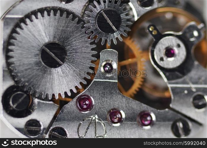 mechanism of old pocket watch