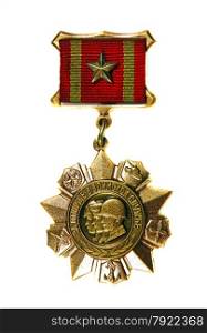 "Medal "For Distinction in Military Service I degree on a white background"