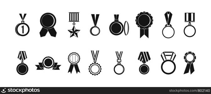Medal icon set. Simple set of medal vector icons for web design isolated on white background. Medal icon set, simple style