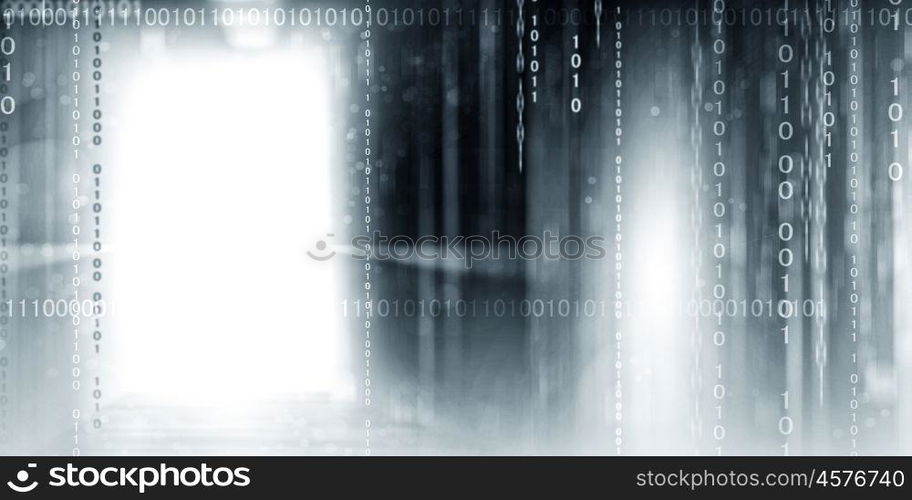 Media background. Digital background with binary code. Technology concept