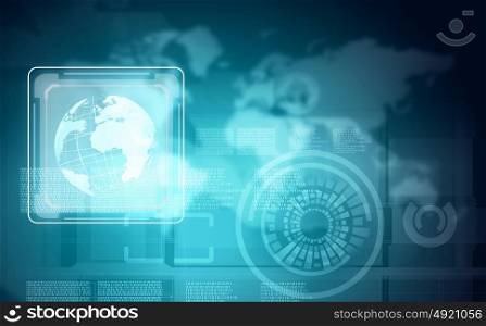 Media background. Image of media screen with icons. Innovative technologies