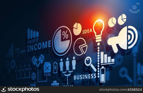 Media business background. Digital background image with networking connection and strategy concept
