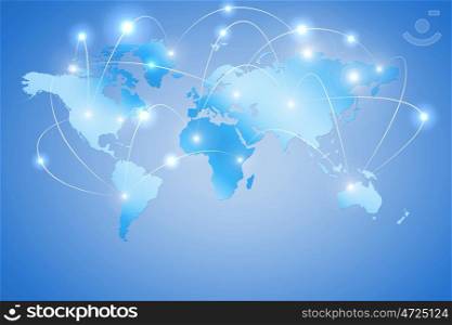 Media globalization. Background conceptual digital image with world map