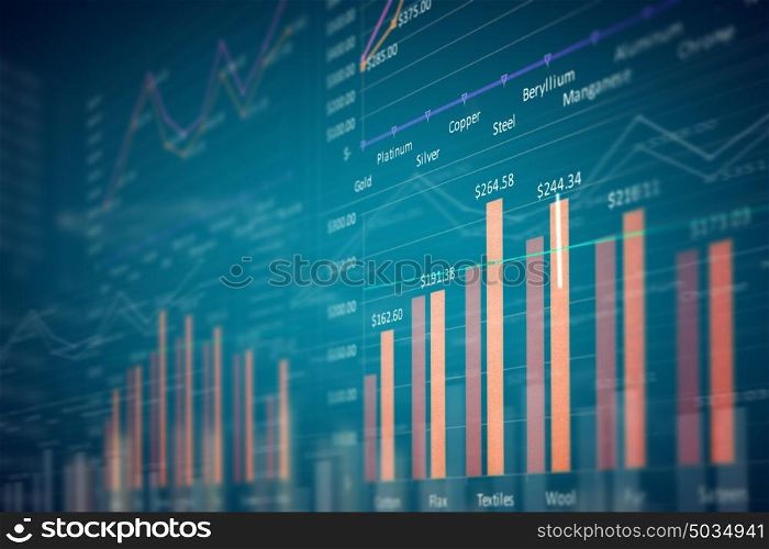 Media technologies. Background media image with graphs and diagrams