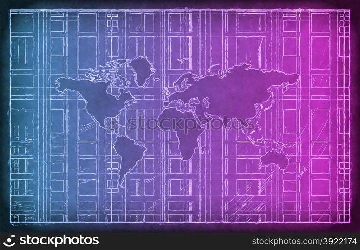 Media Telecommunications Concept with Video Wall Art. Media Telecommunications