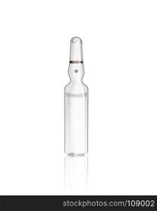 Medical ampoule isolated on white bacground
