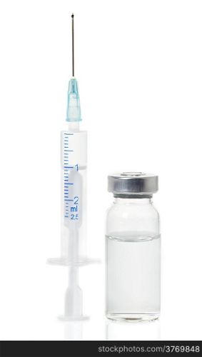 medical ampoule, vial, and syringe isolated