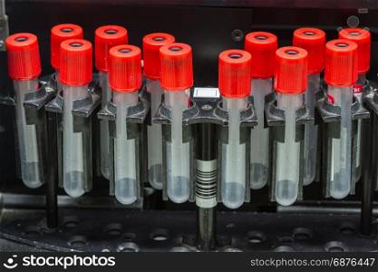 medical blood separation test centrifuge in chemical laboratory, medicine equipment and health concept