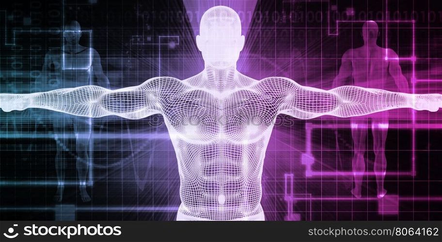 Medical Body Technology as a Futuristic Concept. Abstract Science Background