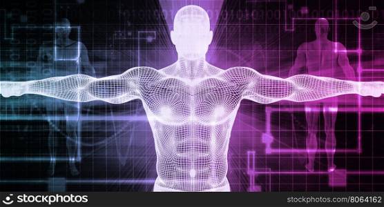 Medical Body Technology as a Futuristic Concept. Abstract Science Background