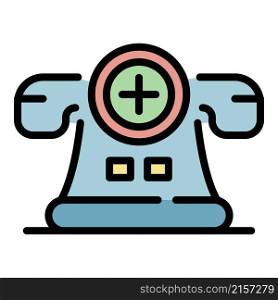 Medical call center icon. Outline medical call center vector icon color flat isolated. Medical call center icon color outline vector