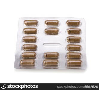 medical capsules isolated on white