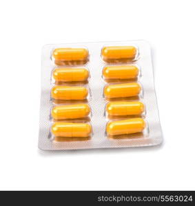 medical capsules isolated on white