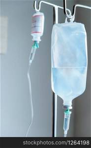 Medical Care,Close up of IV saline solution drip for patient in hospital