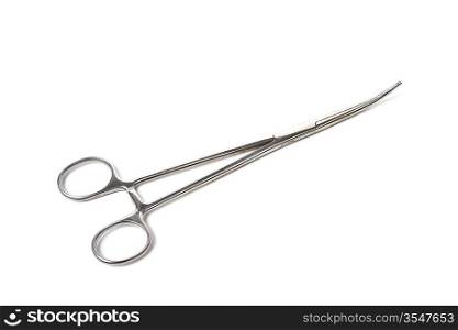Medical clamps isolated on white