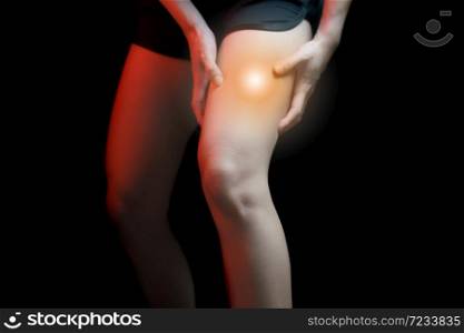 Medical concept, Woman suffering with knee painful