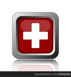 Medical cross icon. Internet button on white background