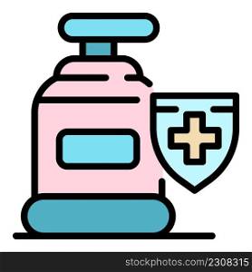 Medical disinfection dispenser icon. Outline medical disinfection dispenser vector icon color flat isolated. Medical disinfection dispenser icon color outline vector