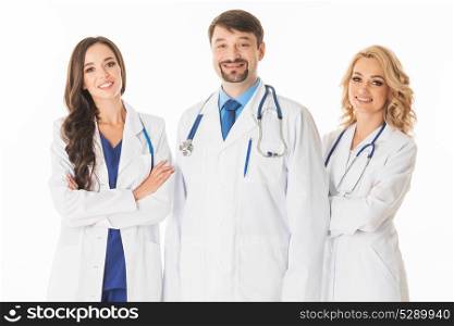 Medical doctors group. Medical doctors group isolated on white background