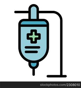 Medical drip icon. Outline medical drip vector icon color flat isolated. Medical drip icon color outline vector