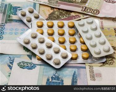 Medical drugs are on the banknotes