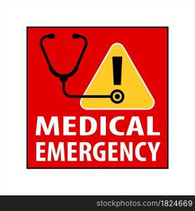 Medical Emergency Icon, Public Health Emergency Declaration, National Emergency Vector Art Illustration