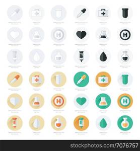 medical Flat Icons Design set