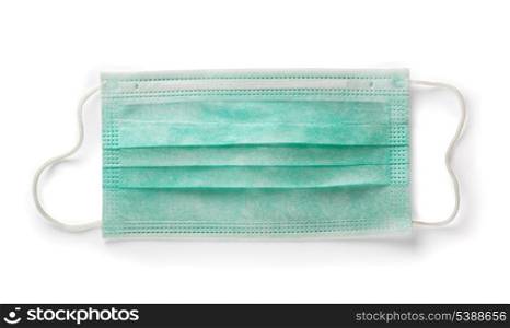 Medical green mask isolated on white