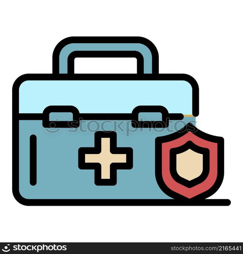 Medical insurance icon. Outline medical insurance vector icon color flat isolated. Medical insurance icon color outline vector