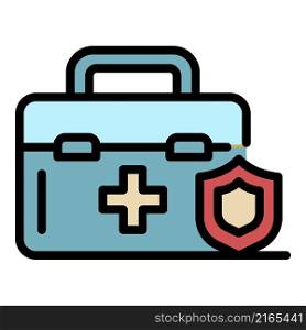 Medical insurance icon. Outline medical insurance vector icon color flat isolated. Medical insurance icon color outline vector