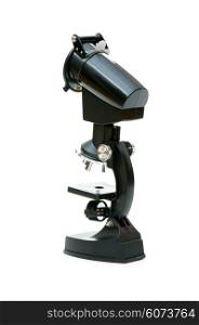 Medical microscope isolated on the white background