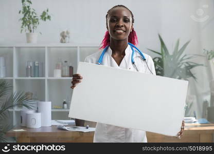 Medical office background, view through the glass