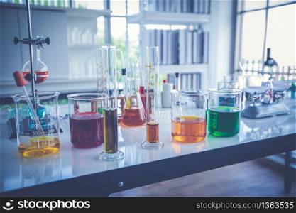 medical or chemical laboratory background. Laboratory concept without people.