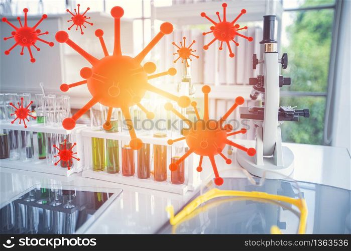 Medical or chemical Laboratory for analysis of antiretroviral vaccines background. Laboratory concept without people.