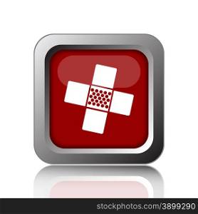 Medical patch icon. Internet button on white background