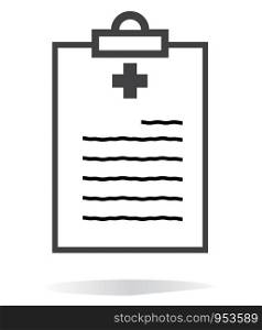 medical record icon on white background. flat style. medical report icon for your web site design, logo, app, UI. medical test symbol. medical report sign.
