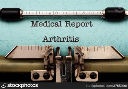 Medical report- Arthritis
