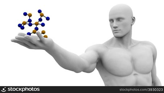Medical Science Technology with Scientist Holding Molecule