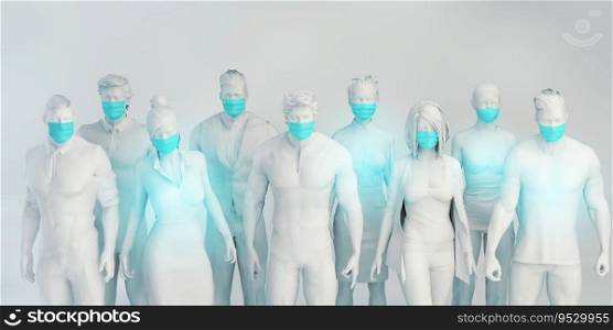 Medical Staff Wearing Face Mask in Global Epidemic. Medical Staff